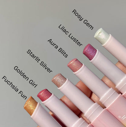 Multipurpose Jelly Highlighter Stick – Creamy Glitter Eyeshadow, Lip Balm & Face Highlighter