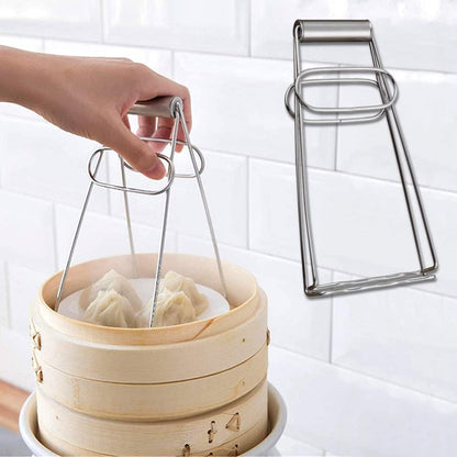 Stainless Steel Hot Bowl Clip – Anti-Scald Tableware Lifter, Foldable Hot Dish Holder for Microwave, Oven & Cooking Use | Durable Kitchen Tool