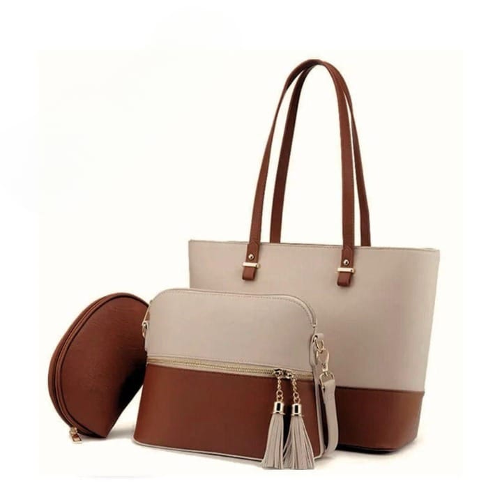 3 Piece Tote Handbag Elegant Design Premium Quality Smooth Finish Easy Carry For Daily Fashion Needs